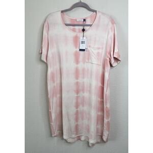 Cabana Life Blush French Terry T-Shirt Dress‎ UPF 50+ Size XL Tie Dye Beachy